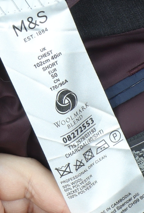 Marks and Spencer Men's Grey Suit Jacket 40S
