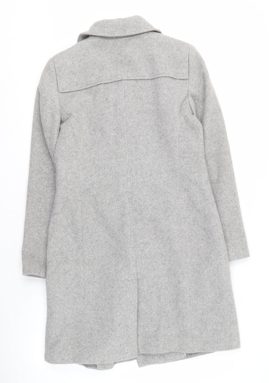 Laura Ashley Women's Grey Overcoat Size 8 Wool Blend