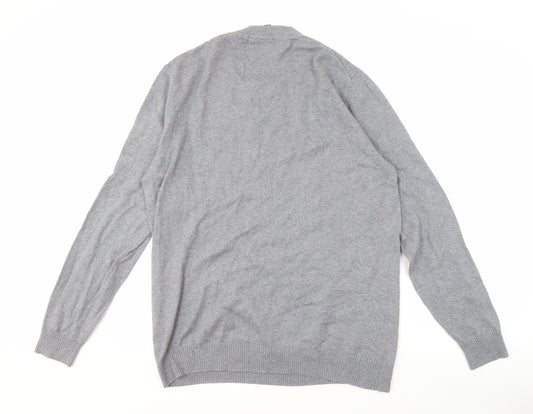 Lyle & Scott Men's Grey Cotton Pullover Jumper - Size L