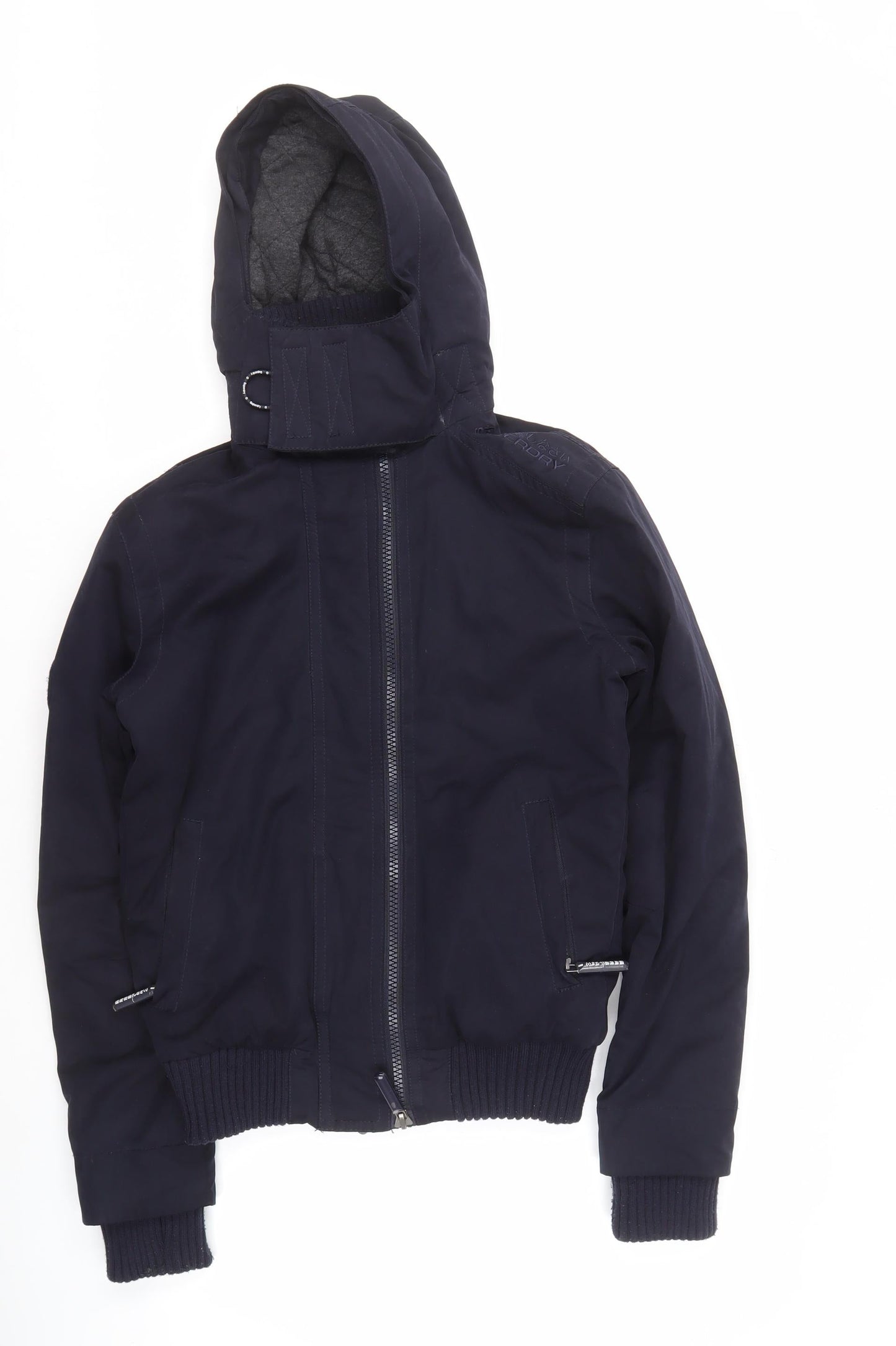 Superdry Men's Black Bomber Jacket, Size S, Hooded