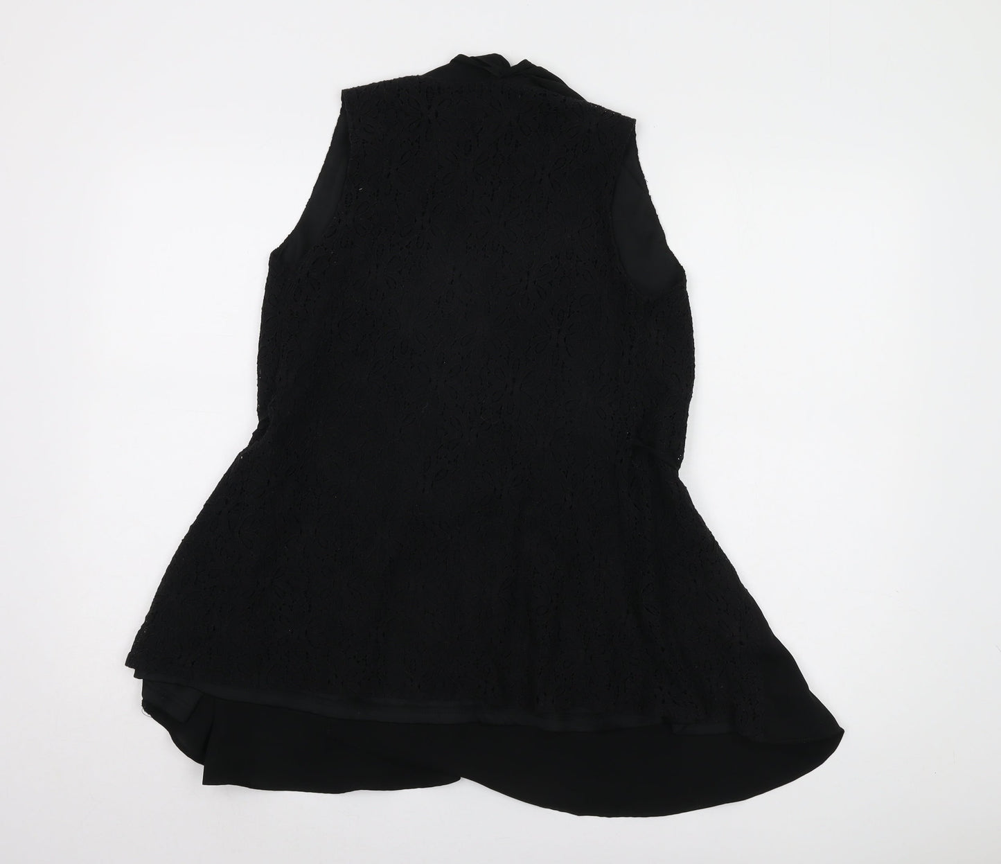 Nicole Exclusives Women's Black Wrap Lace Blouse S