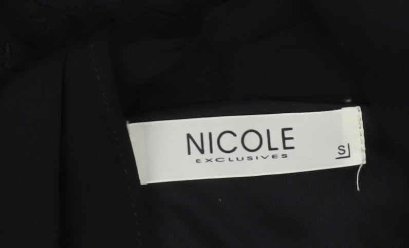 Nicole Exclusives Women's Black Wrap Lace Blouse S