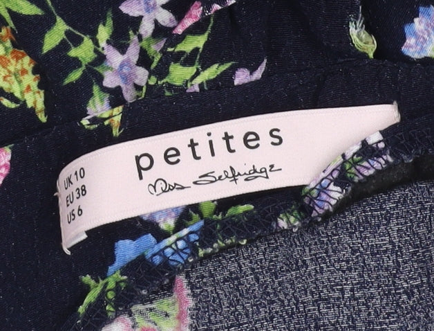 Brand and care label for Miss Selfridge Women's Floral Playsuit, Multicoloured, size 10