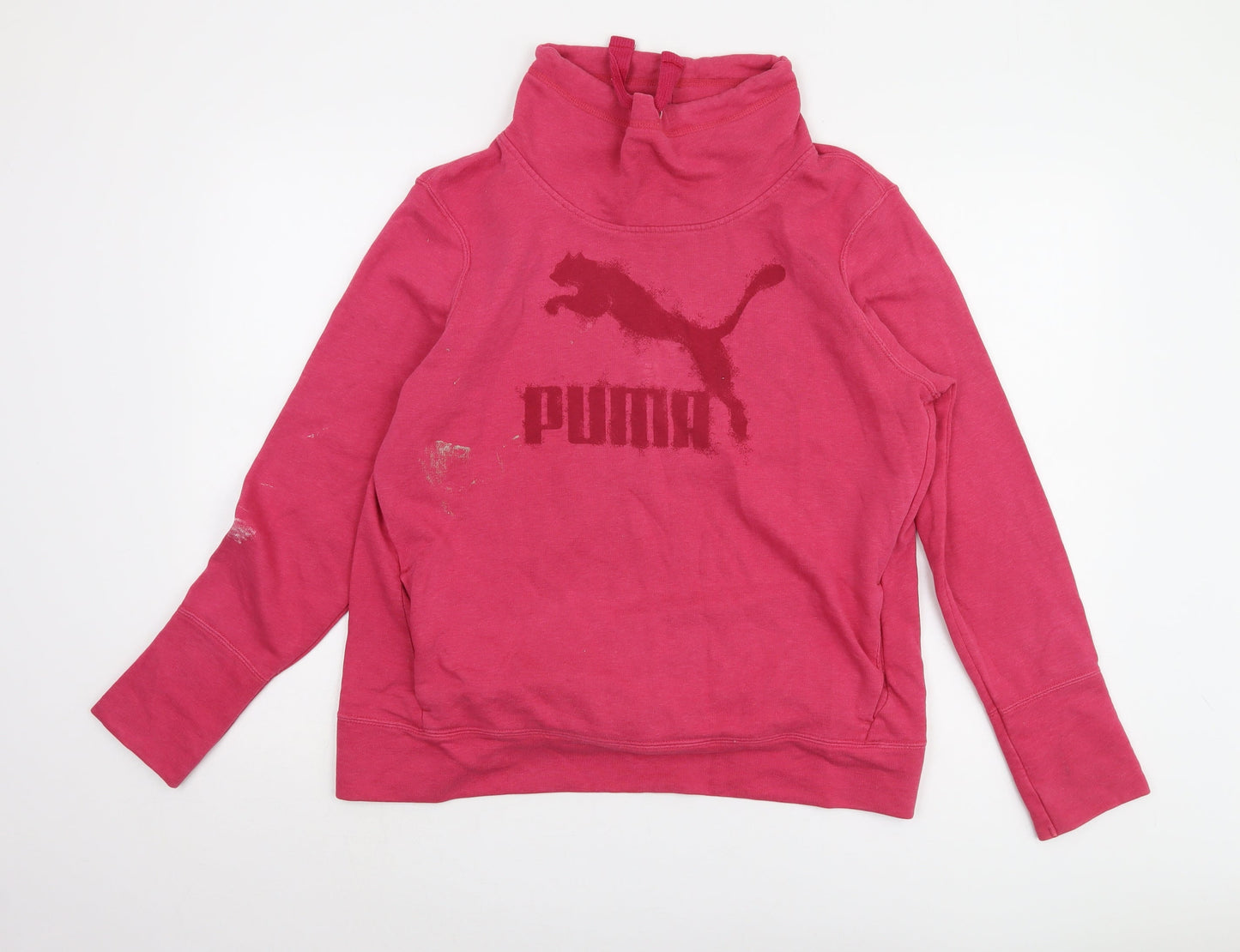 Puma Women's Pink Sweatshirt UK 16 Logo Casual