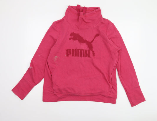 Puma Women's Pink Sweatshirt UK 16 Logo Casual