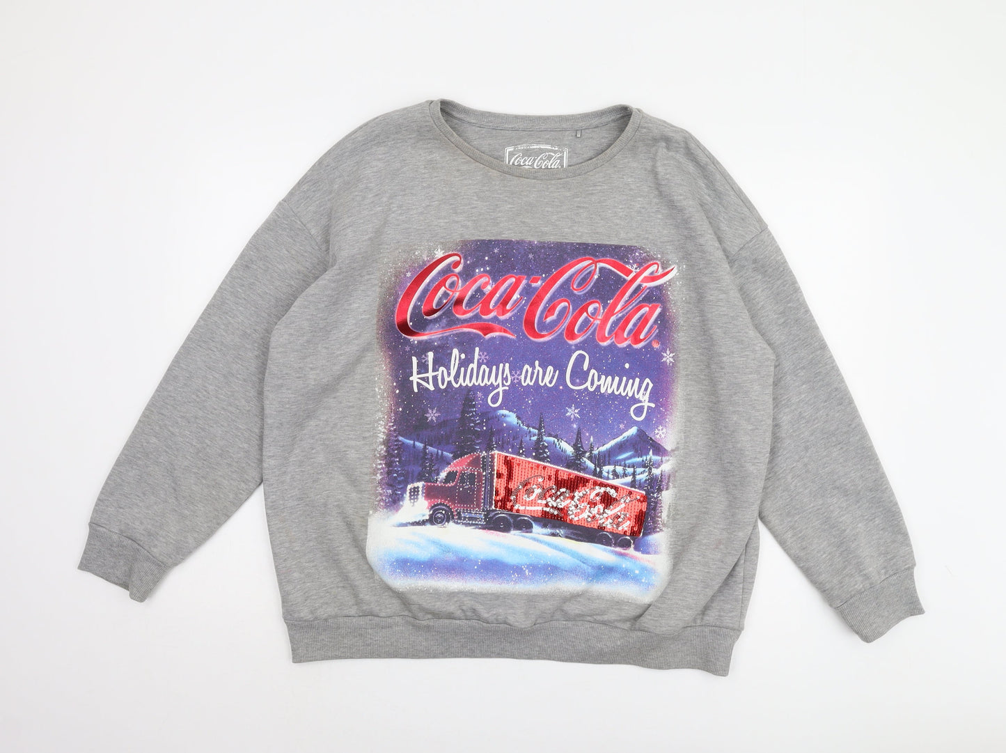 Coca-Cola Unisex Grey XL Christmas Sweatshirt