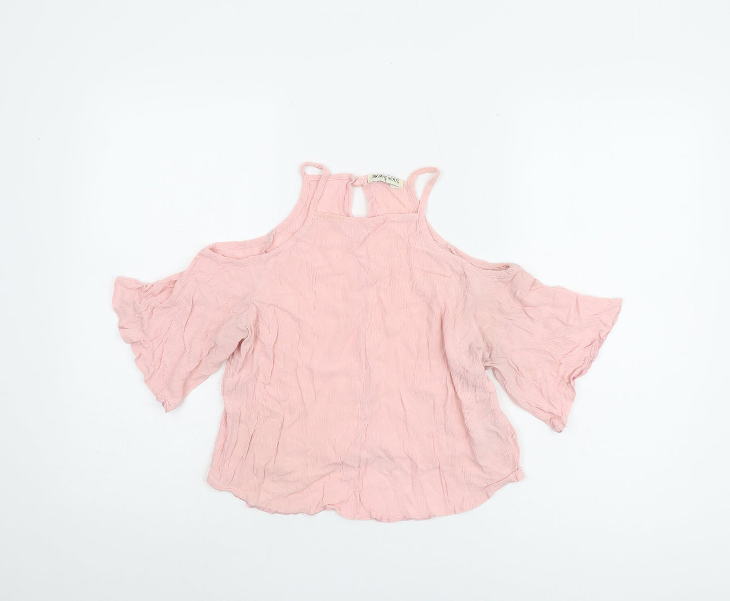 Brave Soul Women's Pink Cold Shoulder Top Size S