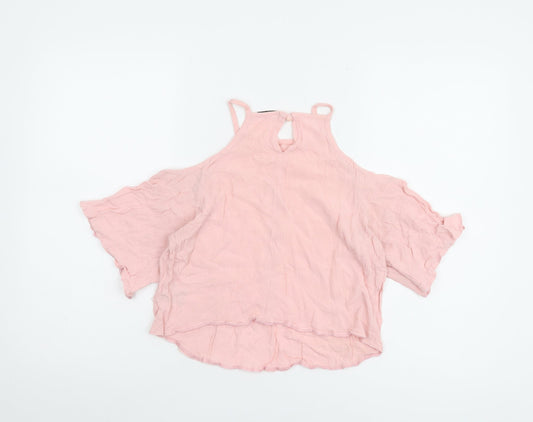 Brave Soul Women's Pink Cold Shoulder Top Size S