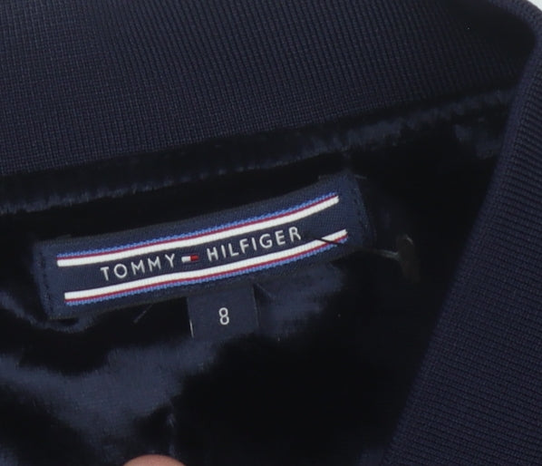 Tommy Hilfiger Women's Blue Bomber Jacket Size 8