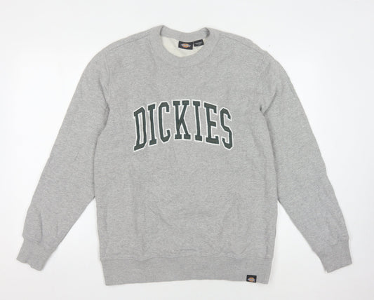 Dickies Men’s Grey M Pullover Sweatshirt, Logo Accent