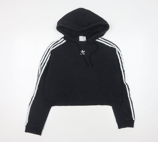Womens UK 8 Regular adidas Black Pullover Hoodie