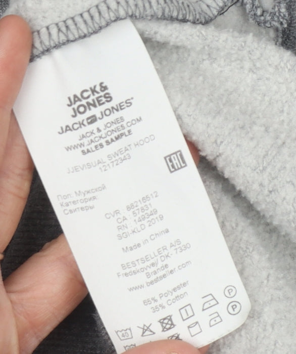 Jack & Jones Men's Grey Pullover Hoodie L