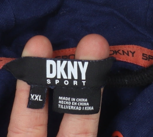 DKNY Women's Blue 2XL Hoodie, Relaxed Fit