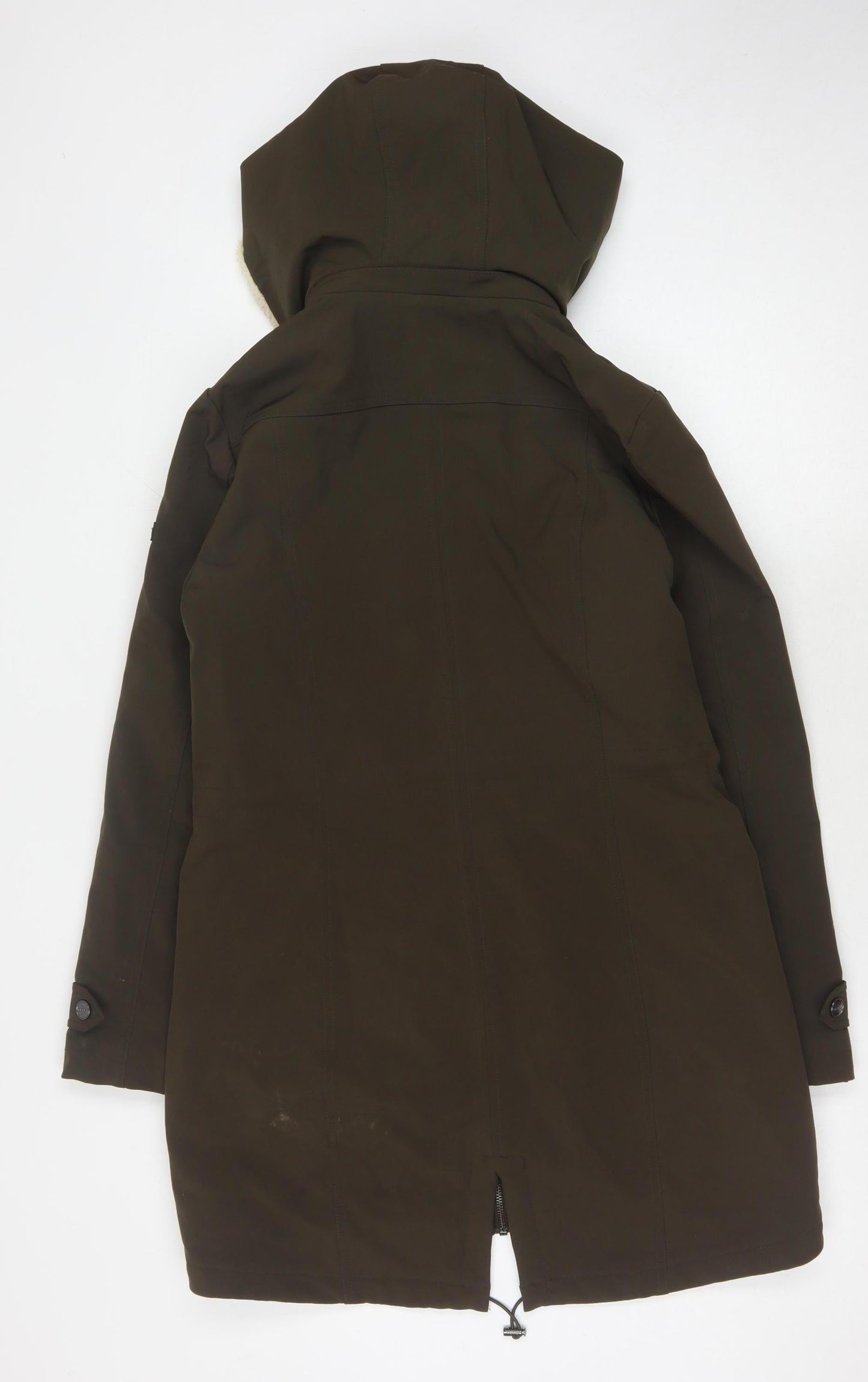 DKNY Women's Brown XS Hooded Parka Coat Casual Winter