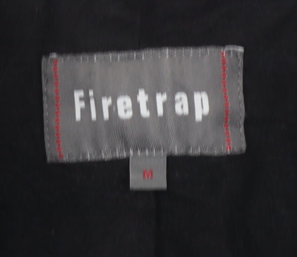 Firetrap Women's Black Trench Coat M Belted Classic