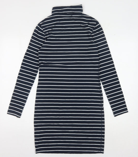 Jack Wills Women's Black Striped Bodycon Dress Size 10