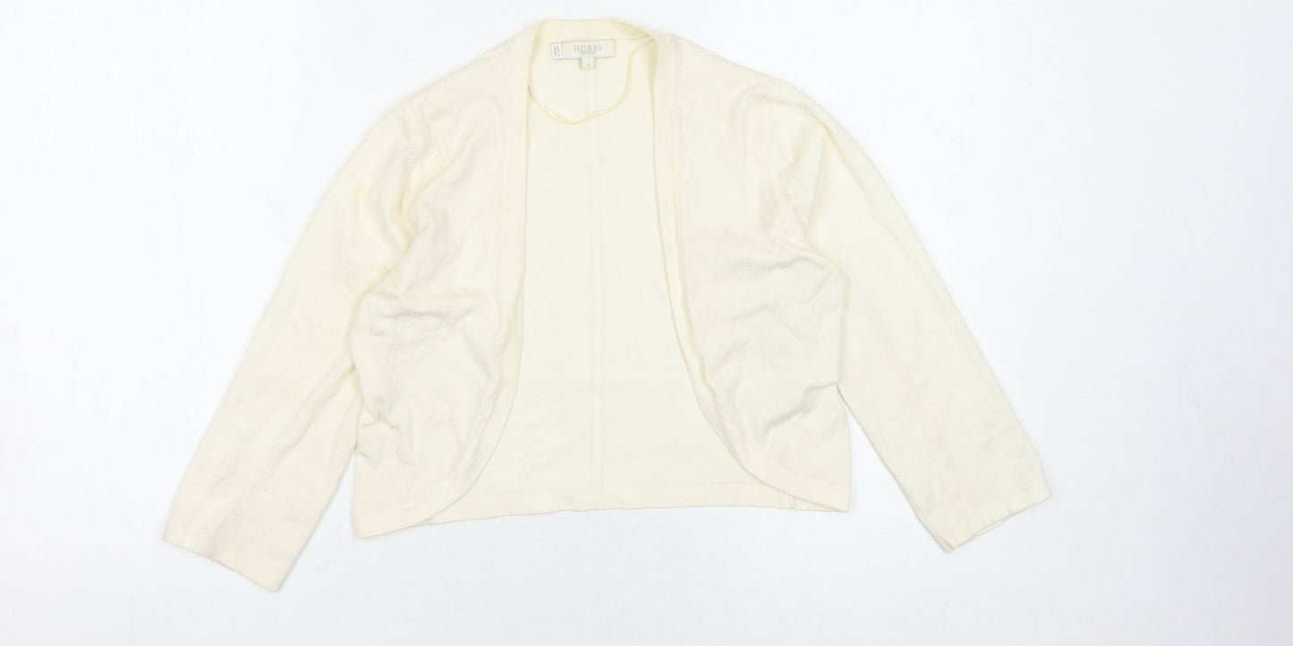 Hobbs Women's Ivory Open front Cardigan S, Modal Blend, Hand Wash