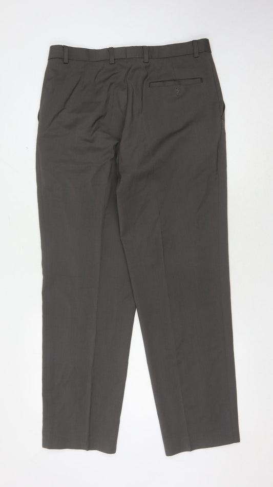 Pierre Cardin Men's Grey Wool Dress Pants 34in
