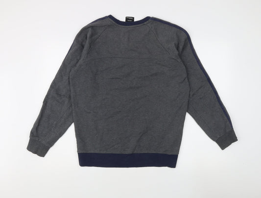 Adidas Men's Grey M Crew Neck Logo Sweatshirt