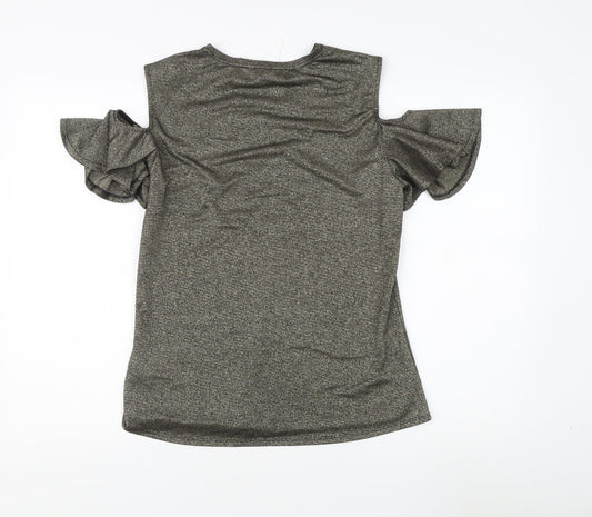 Ted Baker Women's Black Flutter Sleeve Top Size 12