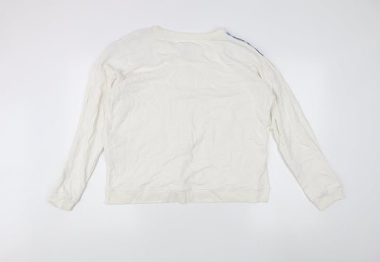 Jack Wills Ivory Women's Embroidered Sweatshirt Size 14