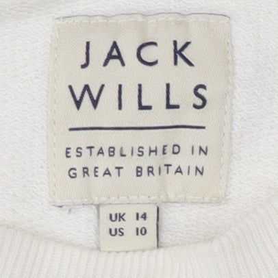 Jack Wills Ivory Women's Embroidered Sweatshirt Size 14