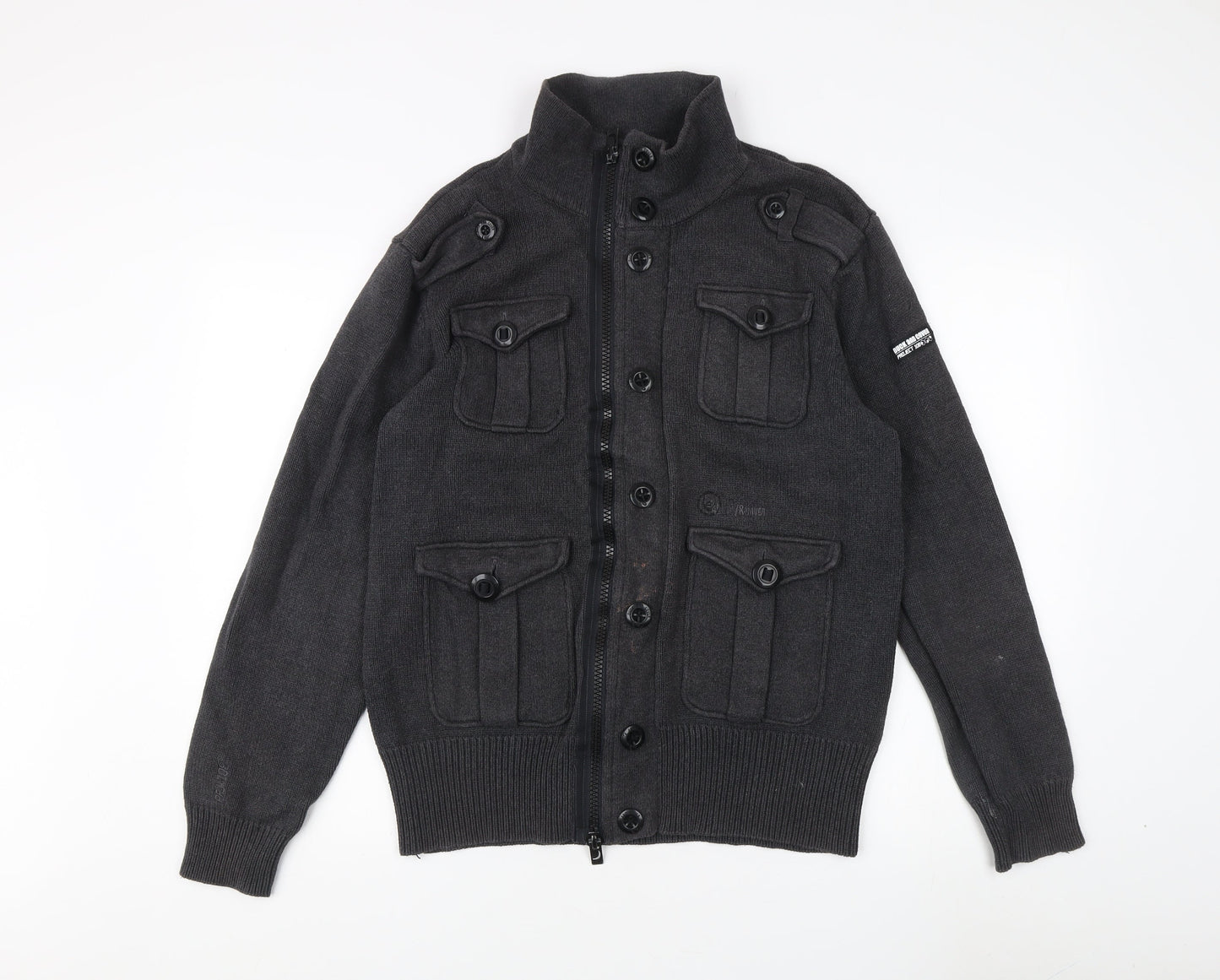 Duck and Cover Men's Black XL Military Jacket