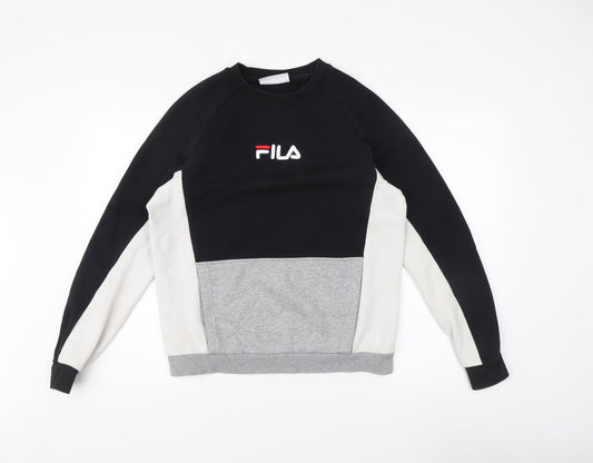 Fila Unisex Adults Black Colourblock Sweatshirt Size S