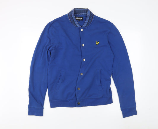 Lyle & Scott Men's Blue Varsity Jacket, M, Cotton