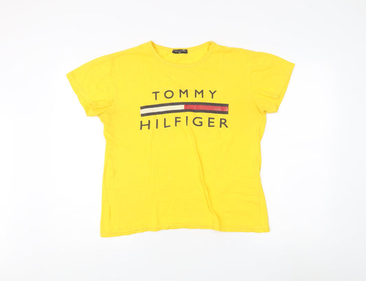Tommy Hilfiger Men's XL Yellow Cotton T-Shirt - Classic Style