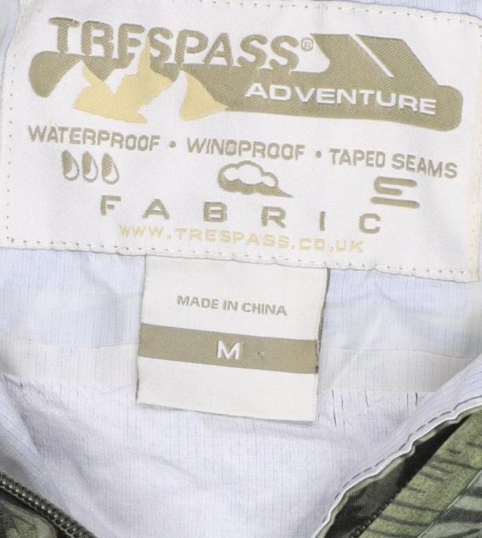 Trespass Men's Green Camouflage Anorak Jacket M