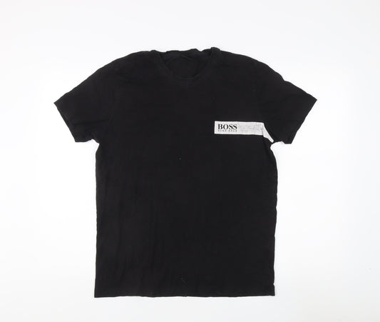 Hugo Boss Men's Black Crew Neck Cotton T-Shirt Size M