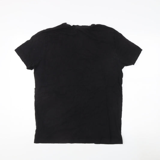 Hugo Boss Men's Black Crew Neck Cotton T-Shirt Size M