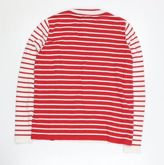Superdry Women's Red Striped Pullover Jumper XS