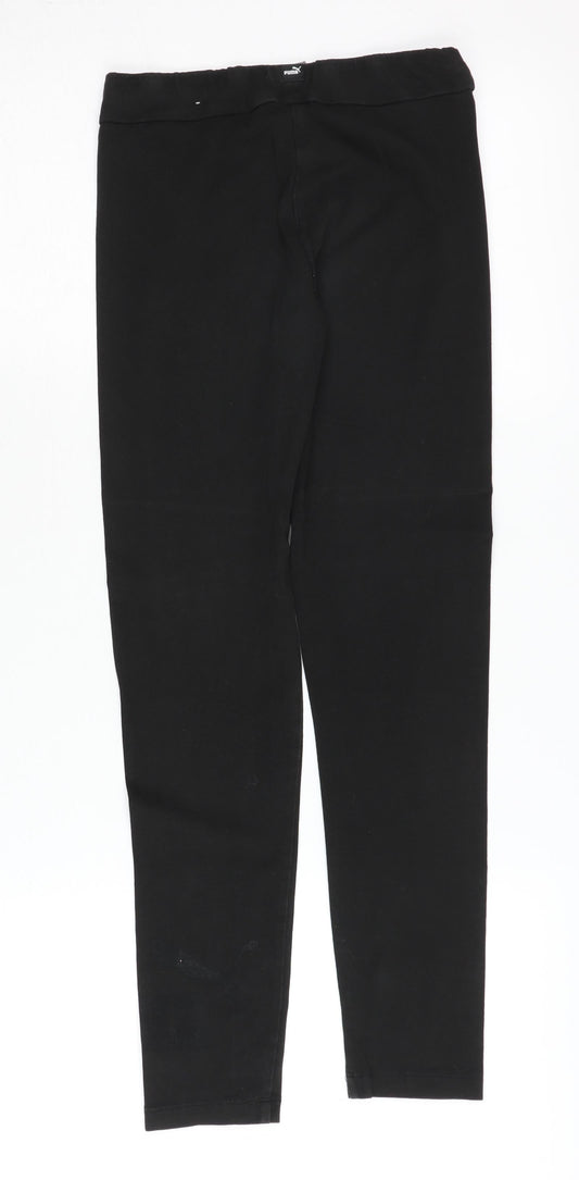 Puma Girls Black Leggings Size 11-12Y Activewear