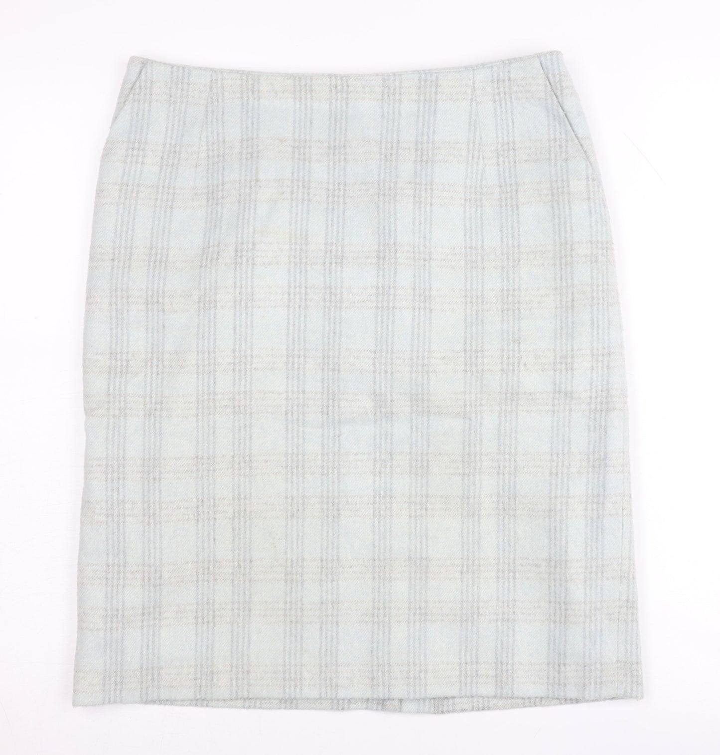 Laura Ashley Women’s Blue Check Pencil Skirt Size 10