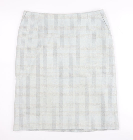 Laura Ashley Women’s Blue Check Pencil Skirt Size 10