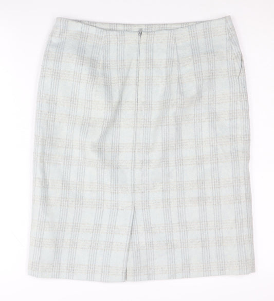 Laura Ashley Women’s Blue Check Pencil Skirt Size 10