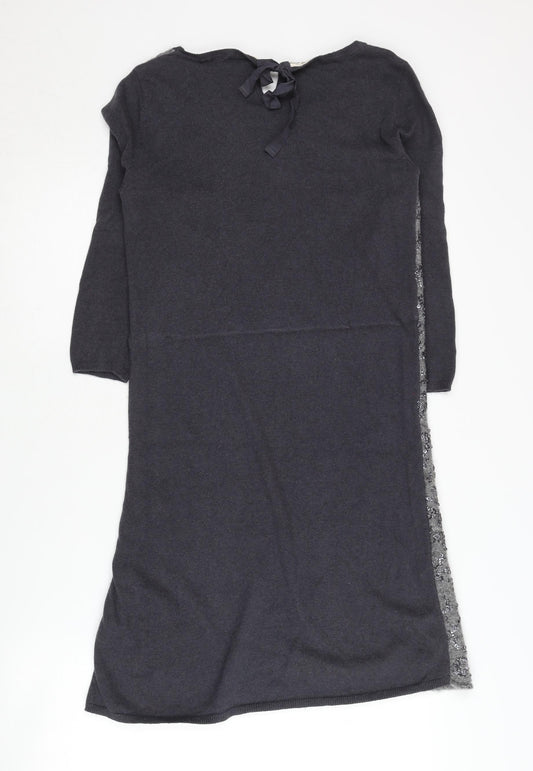 White Stuff Women's Grey Sequin Knit Dress Size 8
