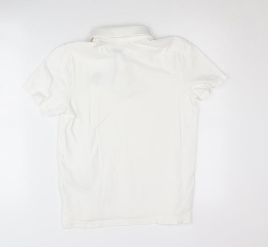 Abercrombie Boys White Polo Shirt XL Cotton Logo Casual