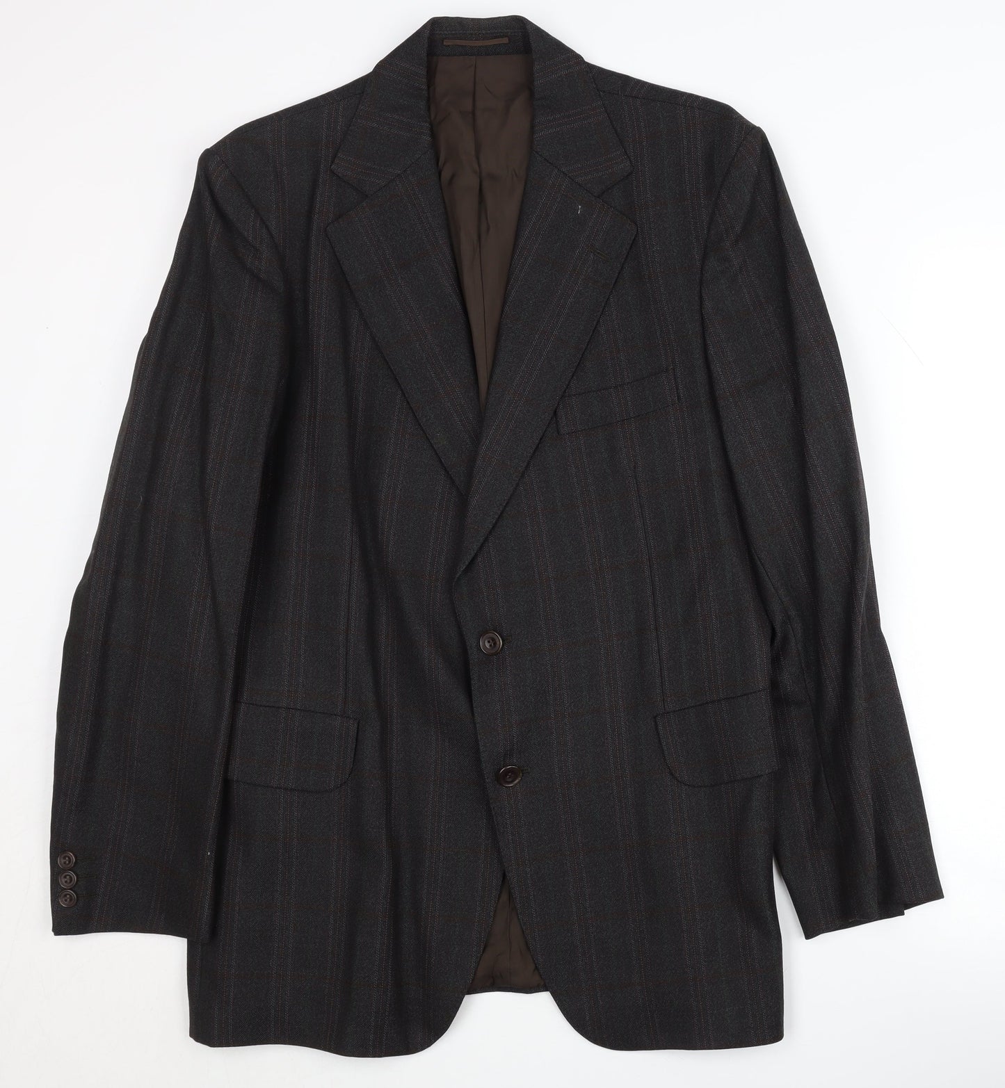 Magee Men's Brown Checked Blazer Size 42 Regular