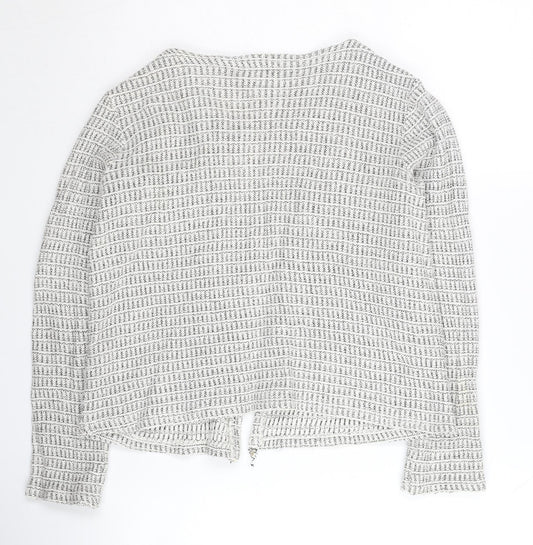 Massimo Dutti Girls White Cardigan, Size 11-12 Years, Zip