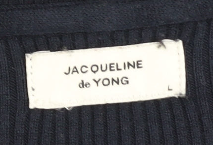Brand and care label for Jacqueline de Yong Women's Black jumper L