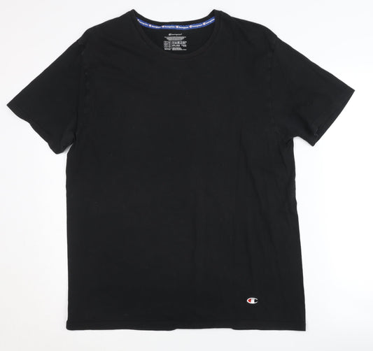 Mens UK Size XL Champion Black Cotton T-Shirt
