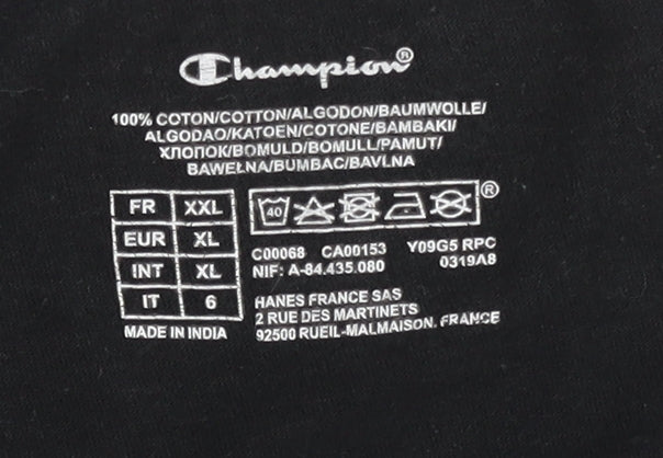 Champion Men's Black XL Crew Neck T-Shirt