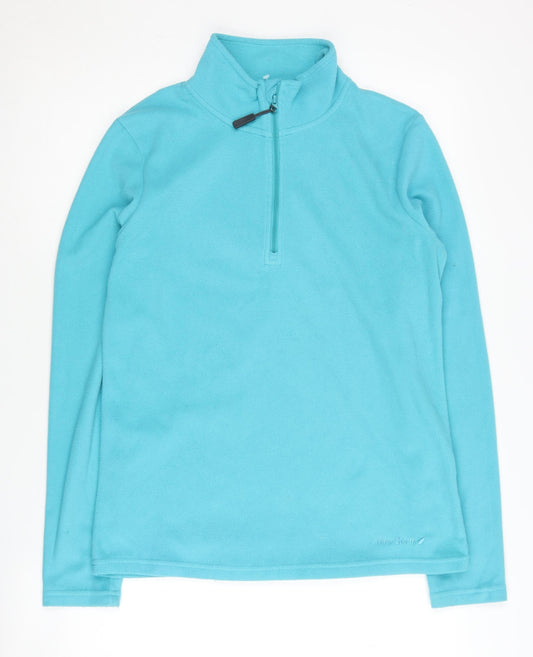 Peter Storm Women's Blue Fleece Pullover 1/4 Zip Sweatshirt Size 12