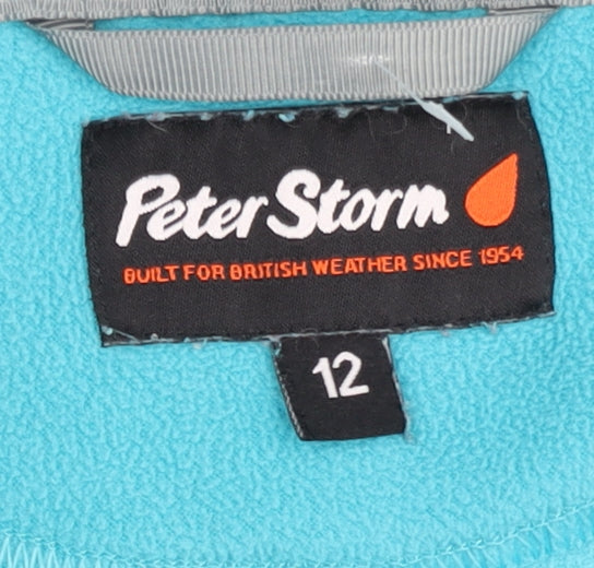Peter Storm Women's Blue Fleece Pullover 1/4 Zip Sweatshirt Size 12