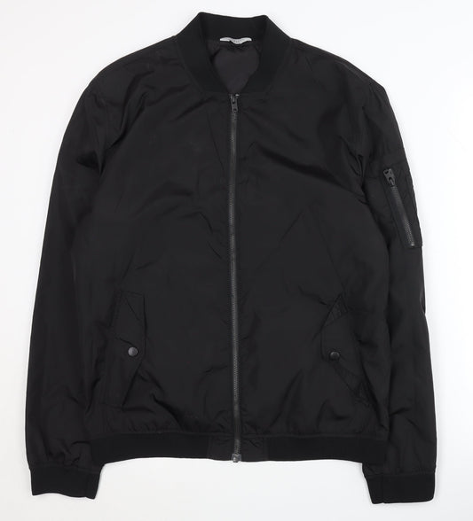 Jack & Jones Men's Black Bomber Jacket Size M