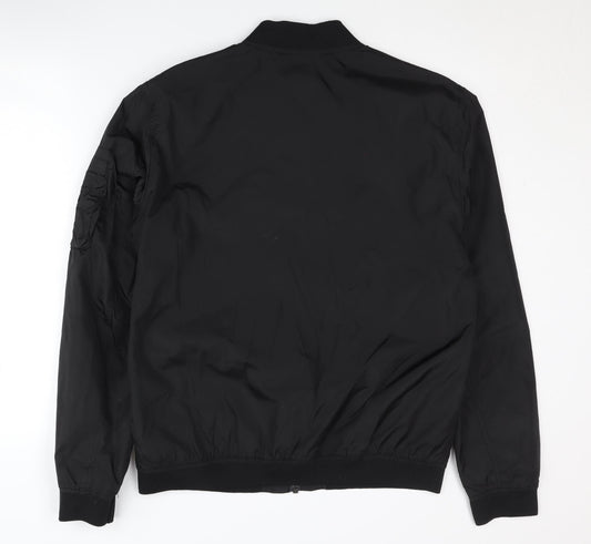 Jack & Jones Men's Black Bomber Jacket Size M