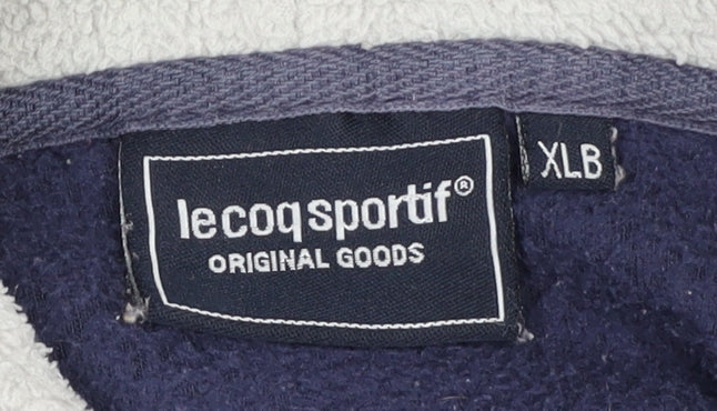Le Coq Sportif Unisex Blue XL Hooded Fleece Jacket